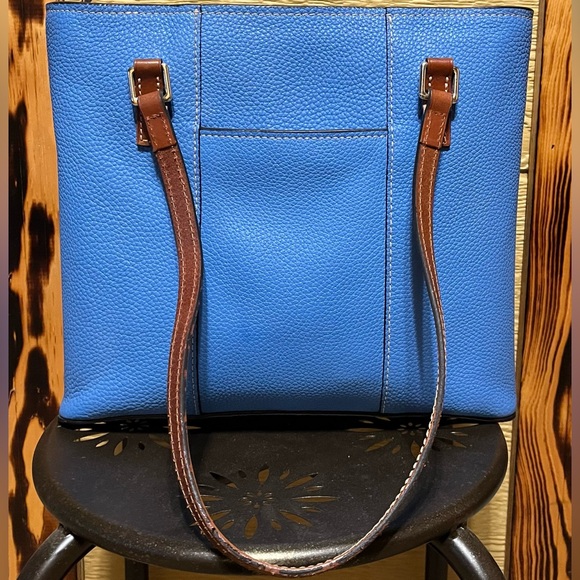 Dooney & Bourke Leather Azure Blue Lexington Tote EUC Matching Wallet In Closet - Picture 2 of 8